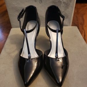 NWOT black and silver heels